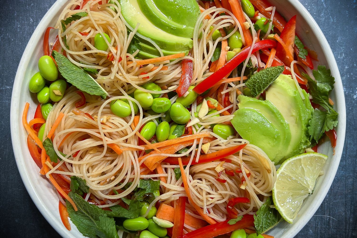Vietnamese-style Veggie Summer Roll Salad with Nuoc Cham Chay Dressing