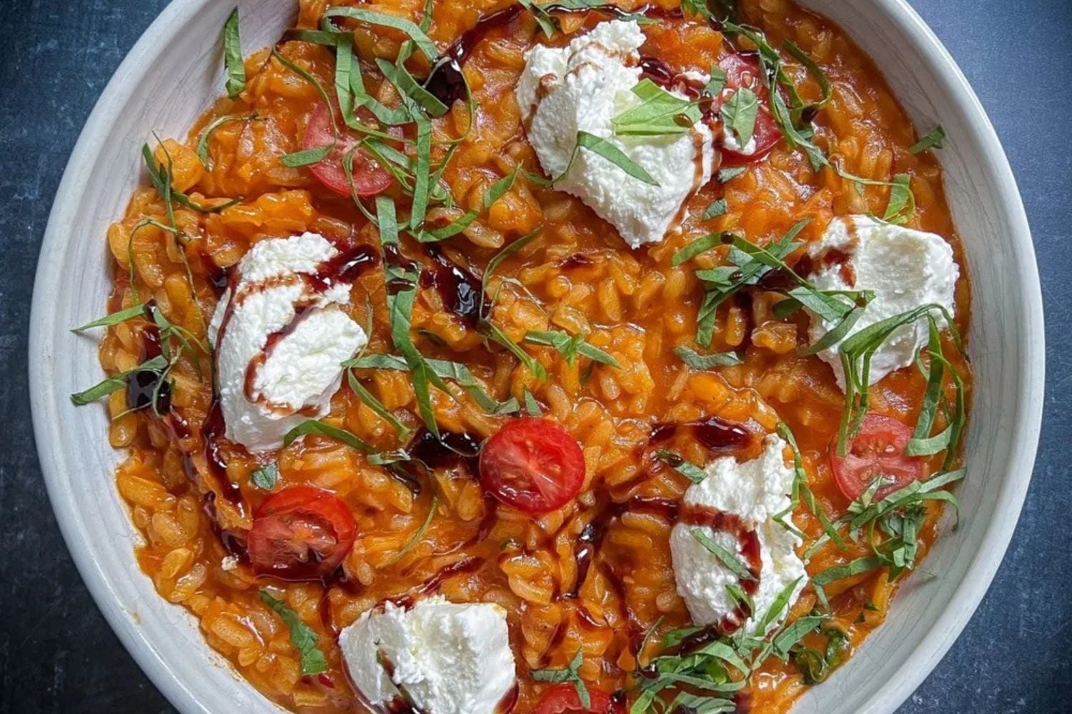 Tomato & Harissa Risotto with Ricotta